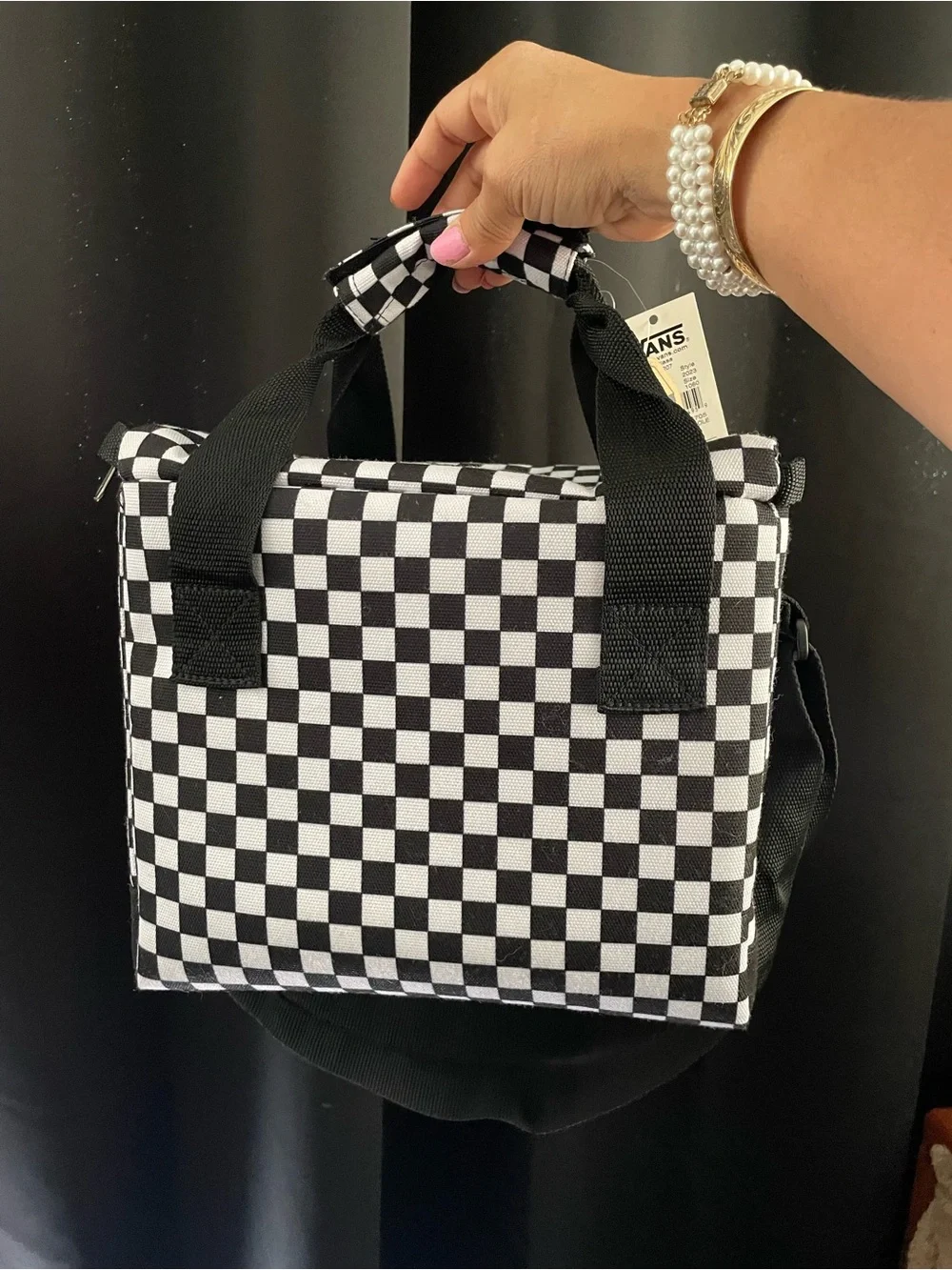 NWT Vans Black & White Checkerboard Cooler Bag - Picture 4 of 7